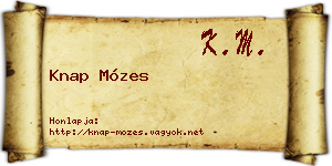 Knap Mózes névjegykártya